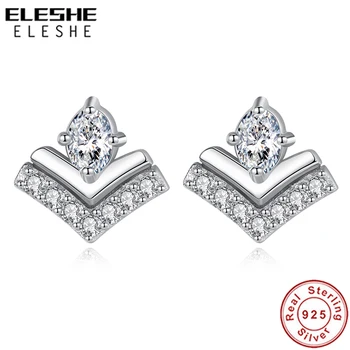 

ELESHE Classic Cubic Zirconia Water Drop Wish Stud Earrings 925 Sterling Silver Earrings For Women Wedding Party Fine Jewelry