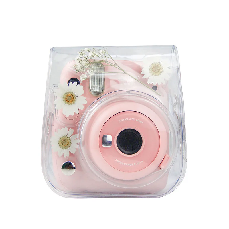 For Polaroid Camera Fuji Fujifilm Instax Mini 11/9/8 Transparent Dried Daisy Flowers Camera Bag Case Cover Pouch - Camera Cases - AliExpress