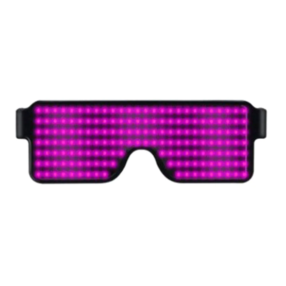 Newly 1 Pcs LED Glasses Light up Flashing Sunglasses Eyewear Nightclub Party 8 Patterns FIF66 - Цвет: pink
