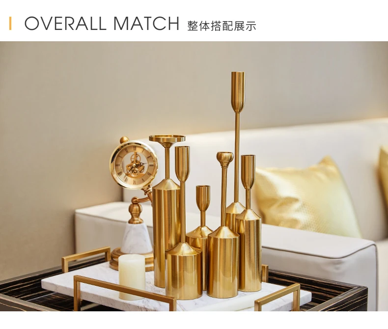 European Metal Candlestick Wedding Luxury Table Romantic Decorations New Year Party Candle Holder Gold Color Scandinavia Style