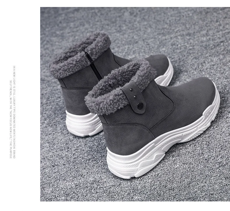 Men Winter Snow Boots Keep Warm Cotton Ankle Boots Work Anti-slip Boots Men High-top Snow Boots Flock new popular big size