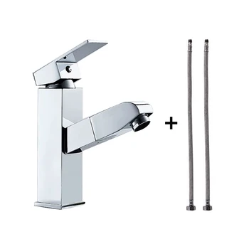 

High-quality Water Faucet Freedom Pull Design Cold/Hot Mixer Basin Sink Tap Single Hole Home Improvement for Bathroom Kitchen