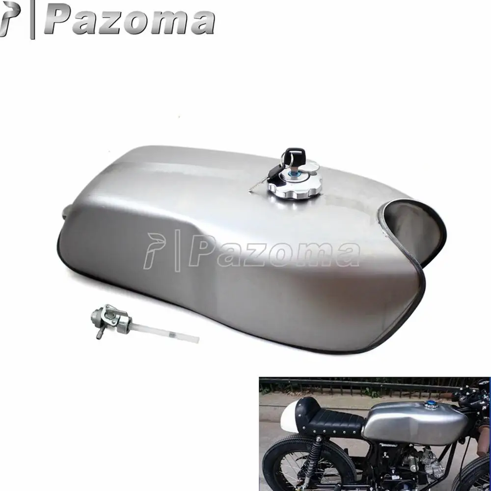 9 Liters 2.4gal Universal Motocycle Steel Gas Fuel Tank For Honda Bmw
