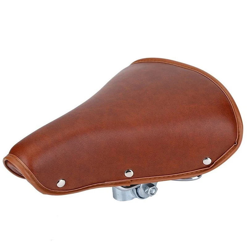 

100% leather bicycle saddle Two spring cushion retro seat leather saddle front cushion bicycle accessories For Road Bicycles