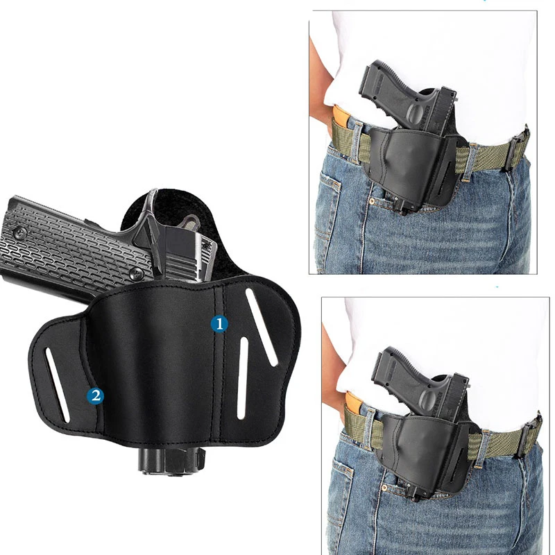 

Leather Gun Holster for Taurus G2C Sig Sauer P226 SP2022 Glock 17 19 21 23 26 Beretta 92 Concealed IWB Hunting Holster