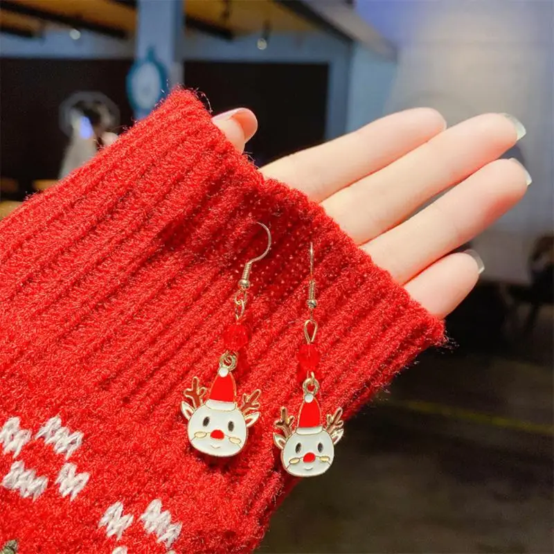 New Christmas Earrings Snowflake Bell Elk Snowman Jewelry Tree Stud Earring For Women Creative Party Accessories Girl Gifts 2