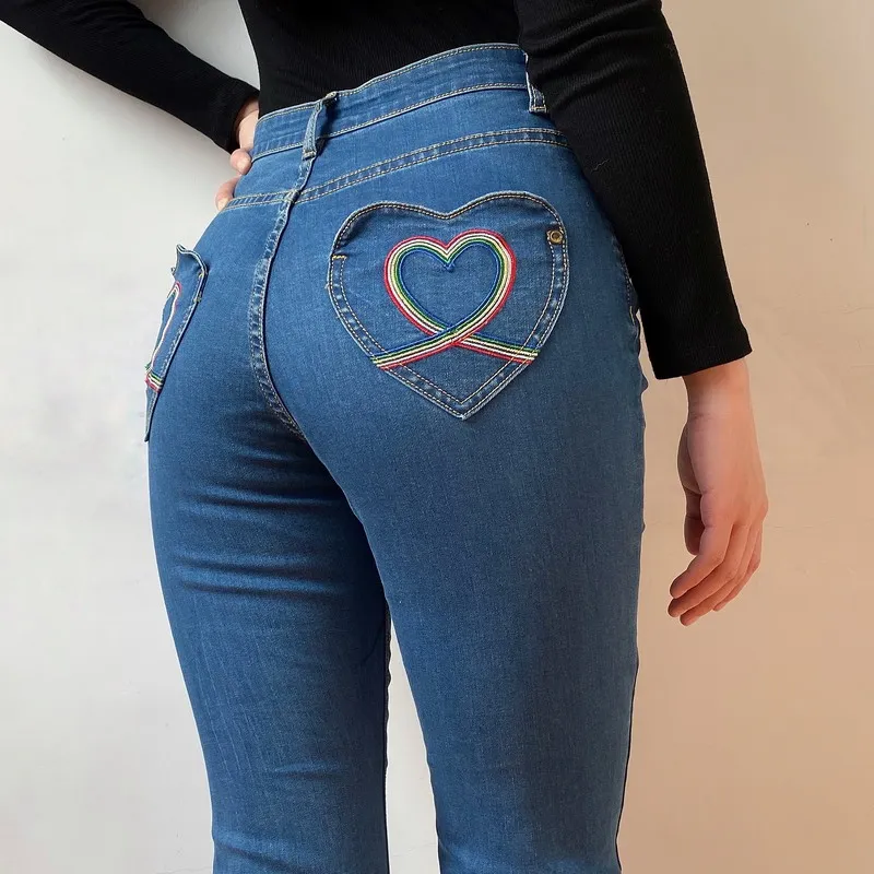 Flare Pants Women Pocket High Waist 