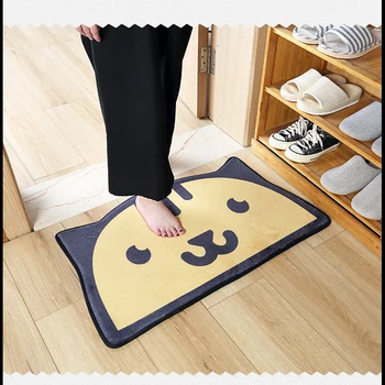 

Cartoon Floor Mat Semi-circular Door Mat Cut Entrance Carpets Animal Printed Anti-slip Absorbent Mats For Kitchen Bedroom Carpet