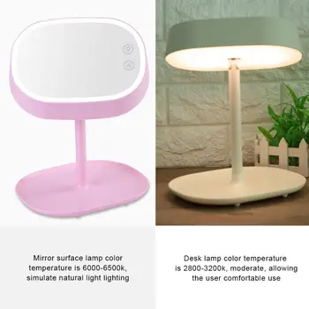 

Mirror 2-in-1 LED Makeup Mirror + Desktop Lamp Adjustable Rechargable Shooting Filling Light Hand Mirror