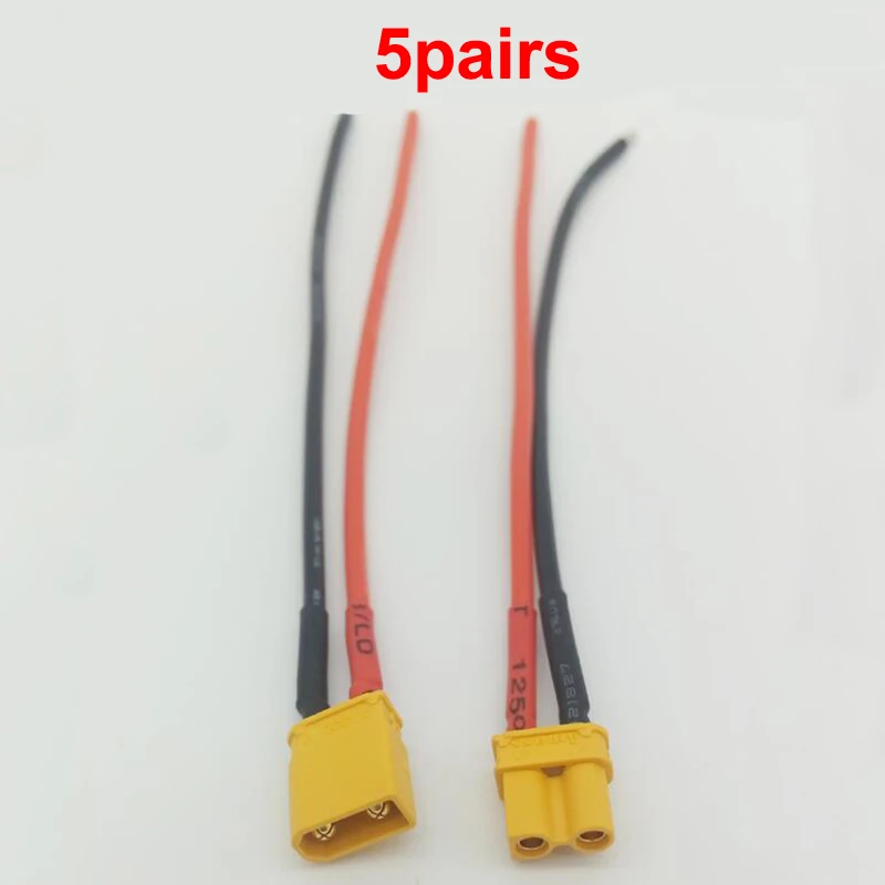 5 пар Amass XT30 XT30U Штекерный гнездовой разъем w/ 100 мм 16AWG или 18AWG силиконовый провод