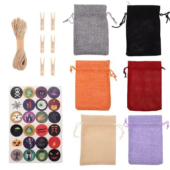 

24Pcs/Set Candy Pouch High Quality Pretty Durable Halloween Drawstring Bags Trick Or Treat Bags Goody Bags for Party