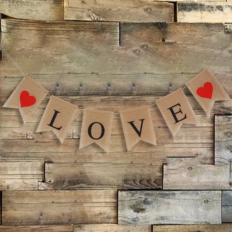 WEIGAO Love Be Mine баннер гирлянда из мешковины на День святого Валентина украшения Винтаж Свадьба Помолвка фон Декор