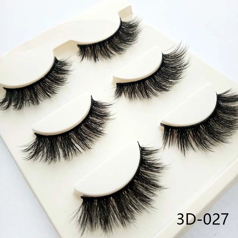3 Pairs Thick Mink False Eyelashes Criss cross Long Fluffy Eyelashes Eyelash Handmade Dramatic Cruelty free 3