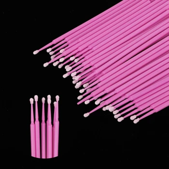 

100PCS Disposable Makeup Brushes Cotton Swab Tattoo Cleaning Soft Swab Embroidery Sticks Eyelash Individual Lash Removing Tools