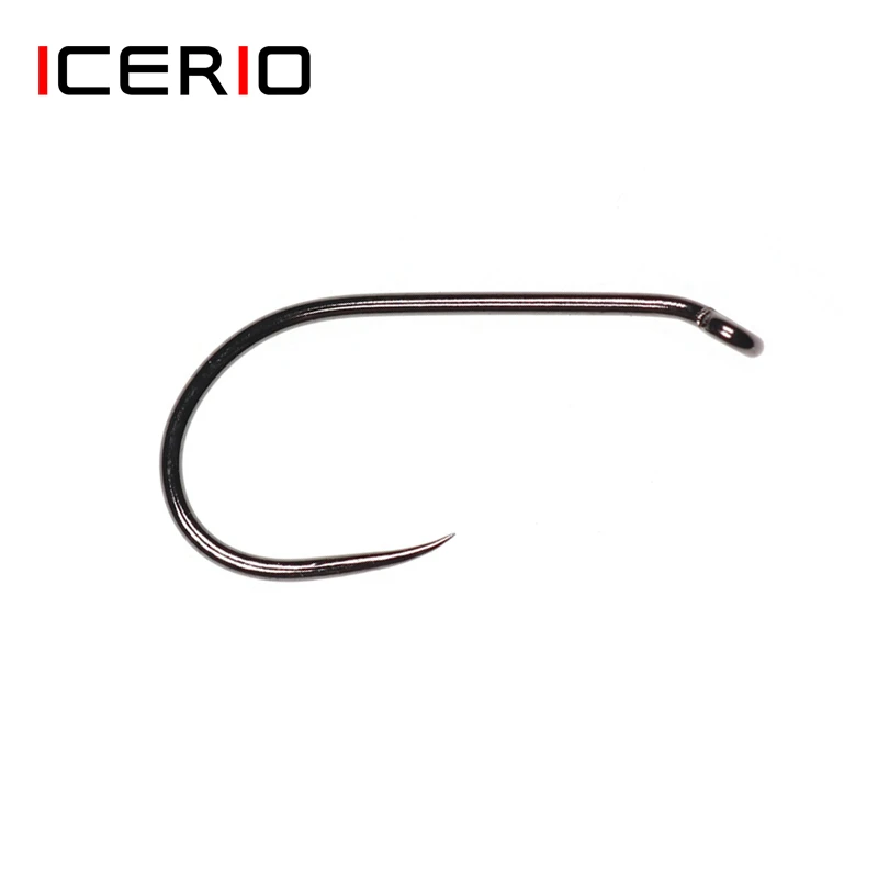 

ICERIO 30PCS Black-nickel Finish Barbless Dry Fly Tying Hook 2X Wide Gap Czech Hook