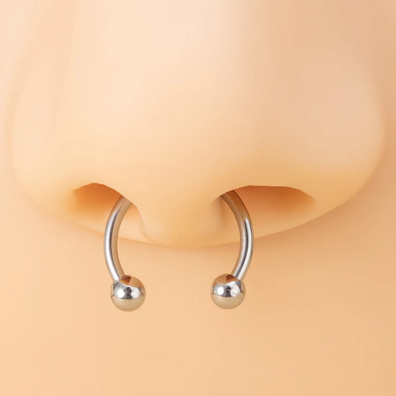 9pcs Stainless Steel Nose Ring Septum Hoop Earrings Ear Cartilage Tragus Helix Circular Lip Jewelry Piercing Set