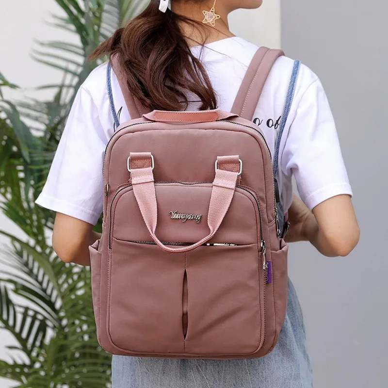 Mochila Oxford a la moda para mujer, bolsa de hombro y espalda, estilo Preppy, para chicas