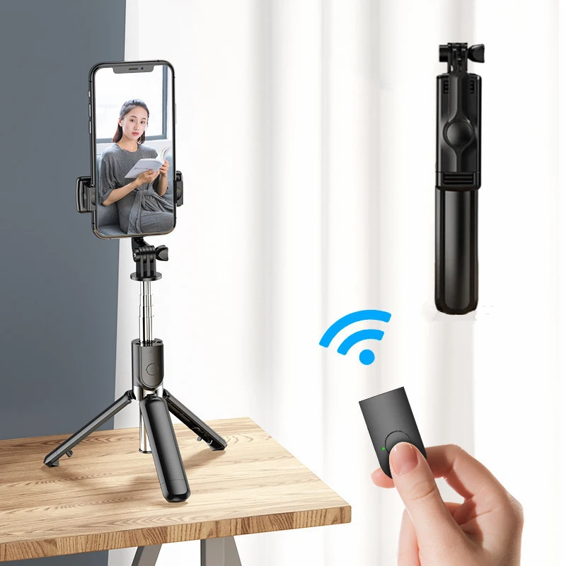 Portable Tripod Selfie Stick for iphone Samsung Photo Taking Live Broadcast Chargable Bluetooth Remote Control Tripod Stand Pole
