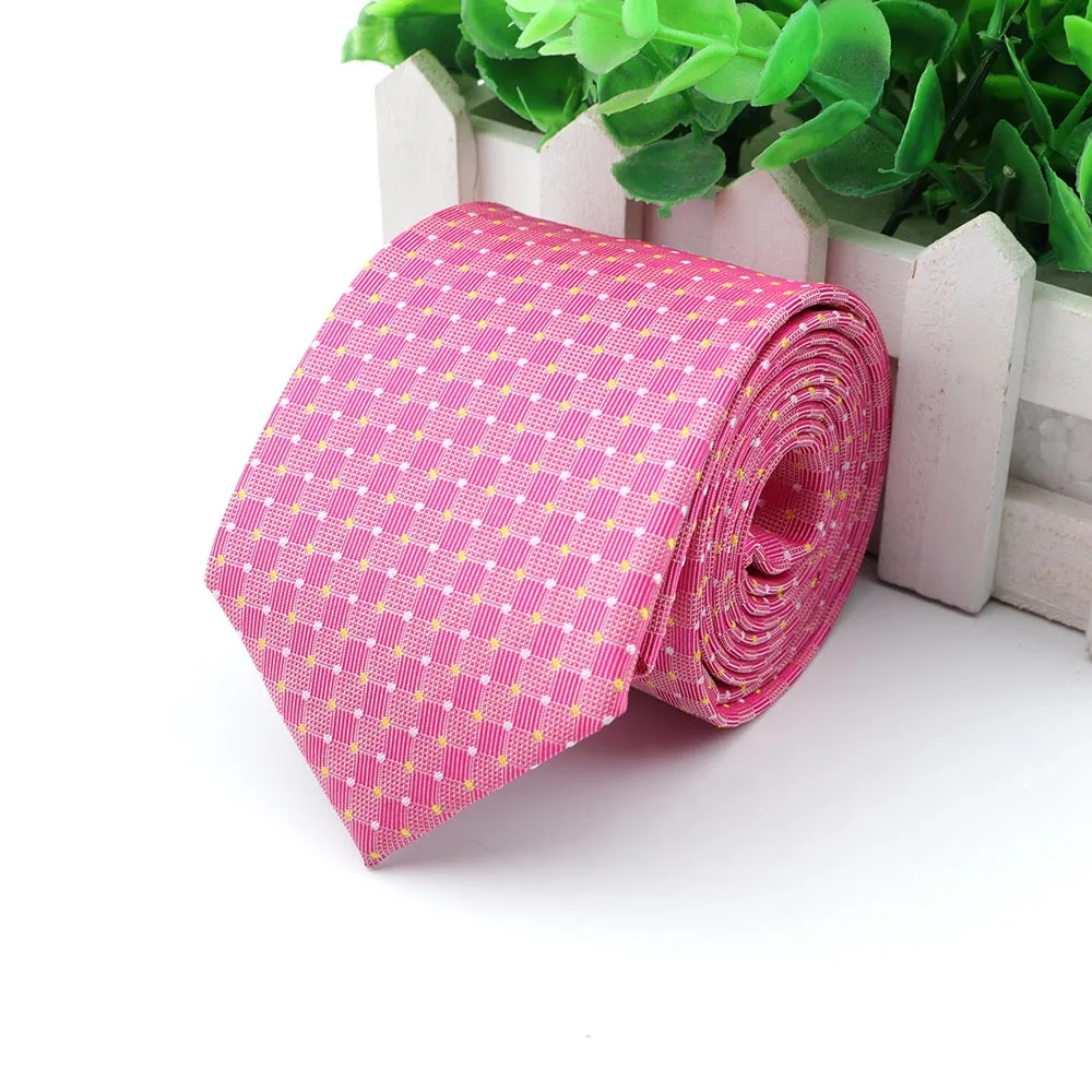 5 New Formal Ties For Men Classic Polyester Woven Colorful Dots Necktie Fashion Skinny 7CM Wedding Business Party Casual Gravata - Color: 5
