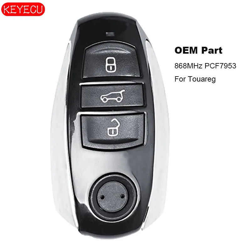 Брелок KEYECU с 3 кнопками для VW Touareg 2010- 434 МГц/868 МГц