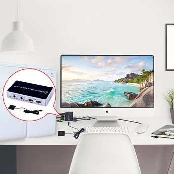 

DC 5V Ultra HD Universal For Mouse KVM Switch Box Aluminum Alloy For Keyboard Sharing Plug And Play Stable Hdmi Port 4K USB 2.0