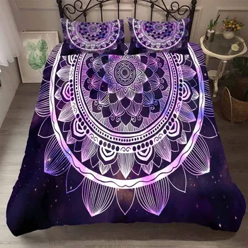 

BEST.WENSD 3d Purple Mandala Bedding sets Bohemia duvet cover king size bedset 3pcs Home textile california king,queen full bed