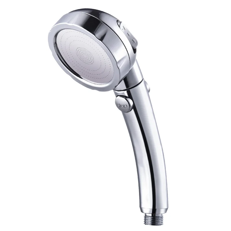 

Handheld Shower Head High Pressure Chrome 3 Spary Setting with ON/OFF Pause Switch Water Saving Adjustable Luxury Spa Detachable