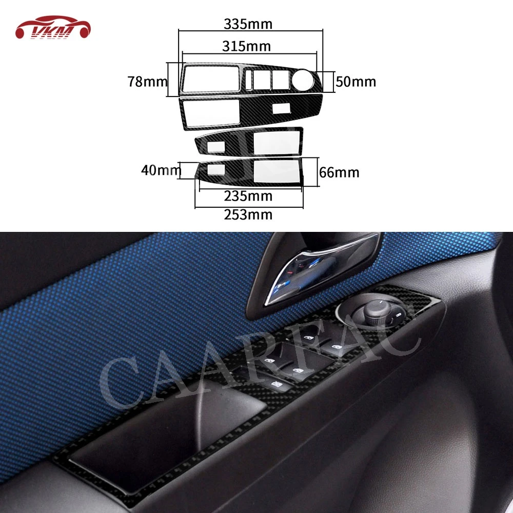 

Carbon Fiber Side Window Lifter Switch Button Panel Trim Cover Decorative Stickers For Chevrolet Cruze 2009-2015