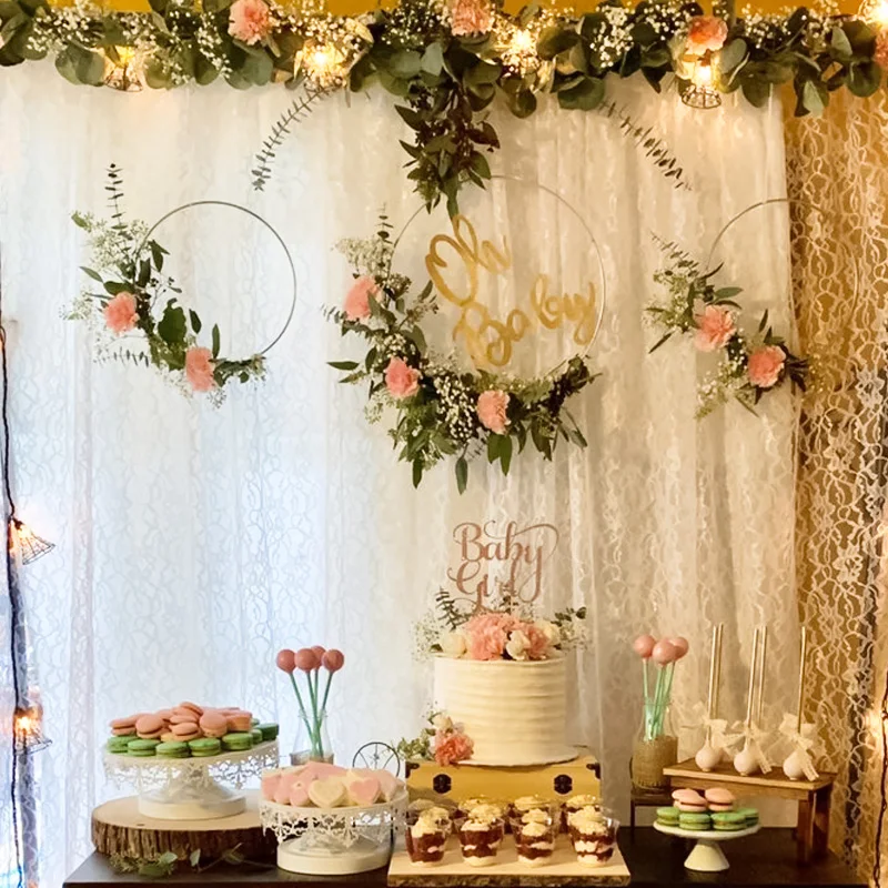 10-40cm Metal Hoops Home Crafts Hanging Gold Metal Ring Circle - Main Image