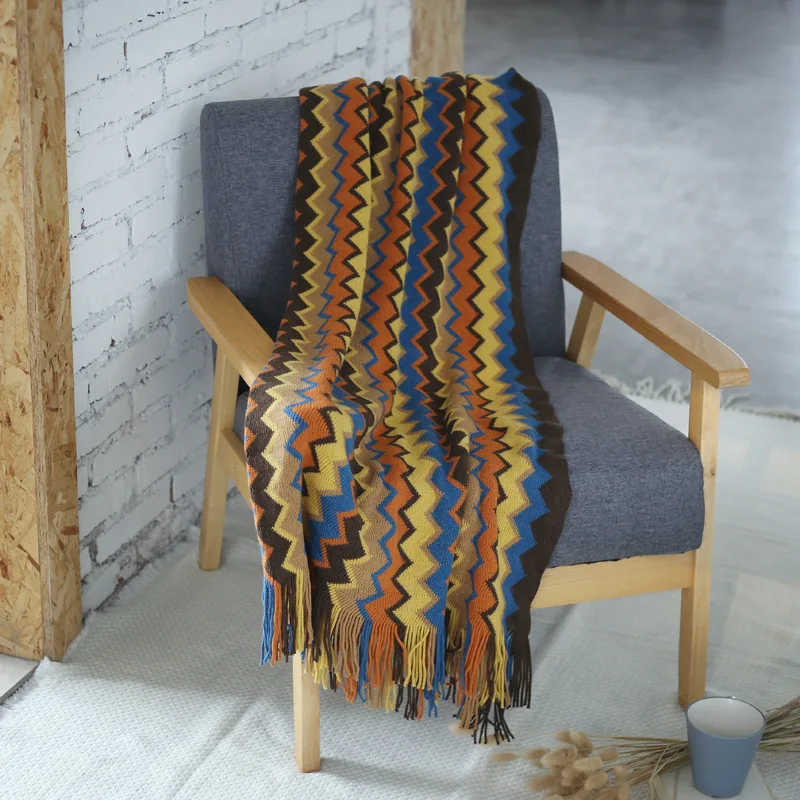 LISM богемное вязаное одеяло, Европейское и американское одеяло, покрывало для дивана, одеяло, модель дома, декоративное одеяло - Цвет: NO.4