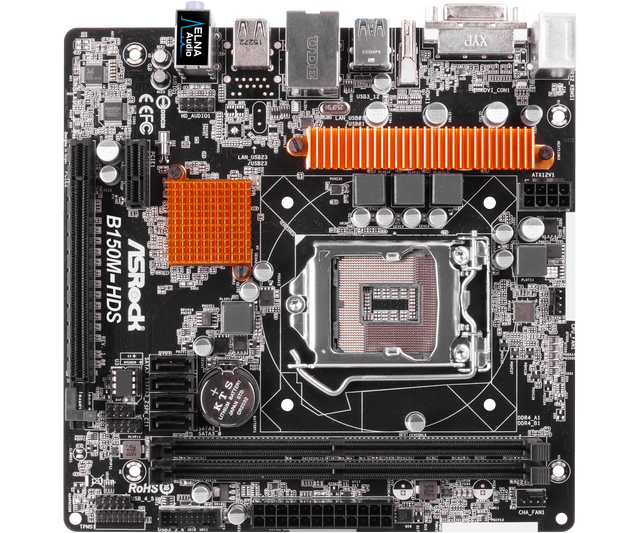 ASRock Motherboard Micro ATX DDR4 LGA 1151 B150M-HDS supports 7th and 6th generation Intel Core processors