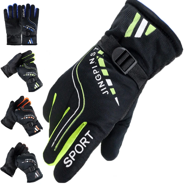 LongKeeper Women Men Winter Full Finger Golves Thicken Keep Warm Windproof Non-slip Driving Mitten Cycling Sports Luvas Eldiven