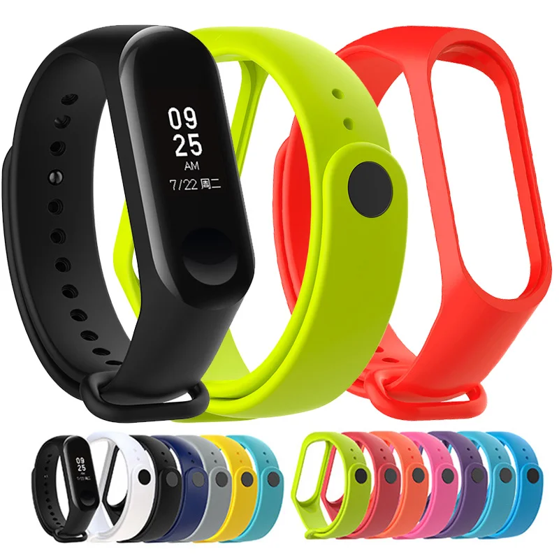

New 1pc12 Colors Soft Silicone Adjustable Fashion Replacement Xiaomi Strap Wristband Wrist Band Bracelet Bangle Mi Band 3