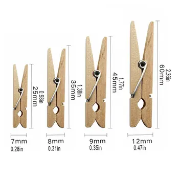 

Small Wooden Clip 100 Pcs Wood Clips Small Clips Diy Photo Clips Snack Clips 2.5-3.5-4.5-6Cm Hardwood Clothespins