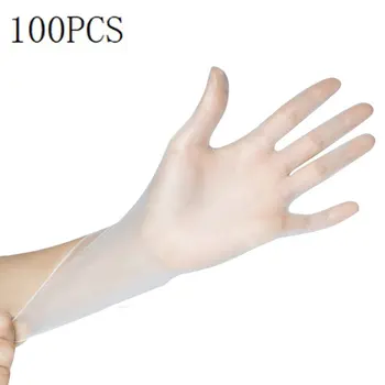 

100pcs Disposable transparent PVC gloves Beauty tattoo protective gloves Labor insurance industrial gloves Neutral / PVC gloves