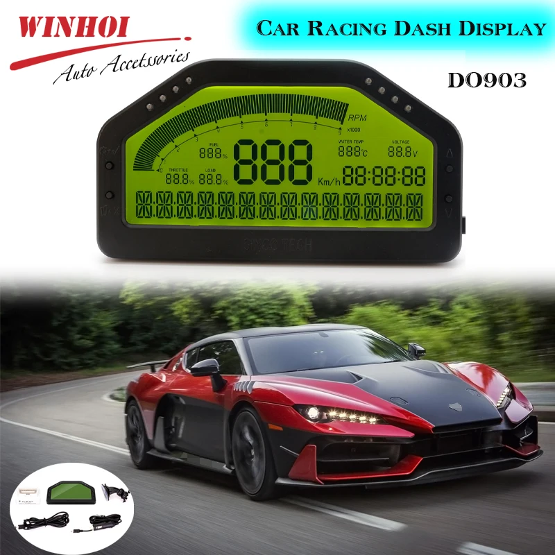 Автомобильный дисплей для гонок OBD2 9000 об/мин 12 В ЖК цифровой Универсальный на