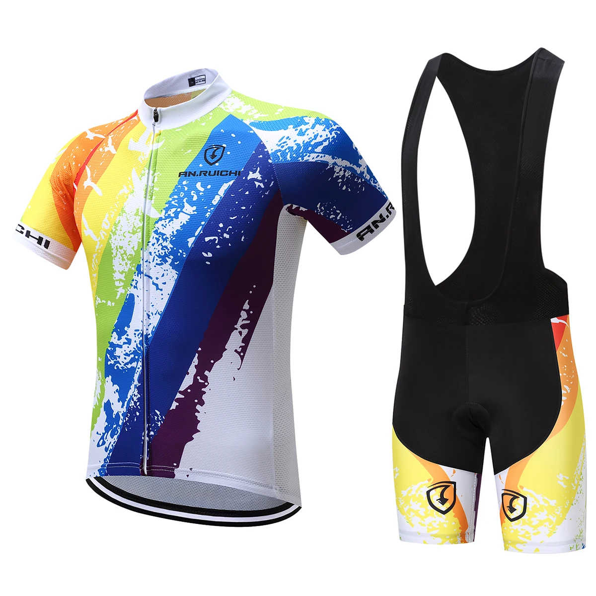 Мужская футболка с коротким рукавом для велоспорта, многоцветная профессиональная команда, набор для велоспорта Go Pro, одежда для велоспорта, одежда для триатлона - Цвет: Bib cycling set