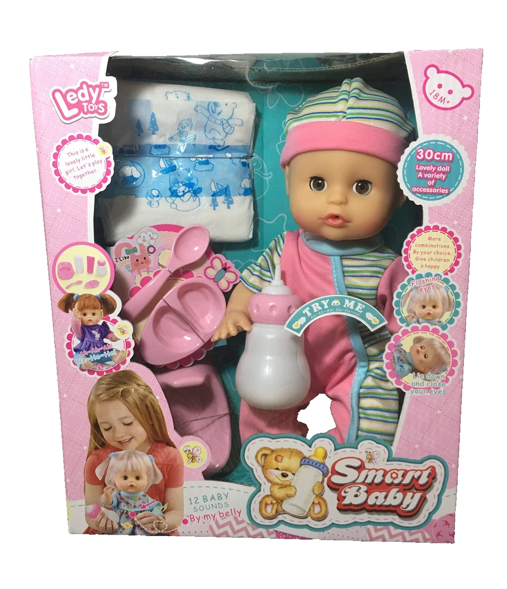 LeDy DOLL 12 INCH DOLL WITH DRINKING AND PEE FUNCTION WITH 12 IC SOUND WITH ACCESSORIES