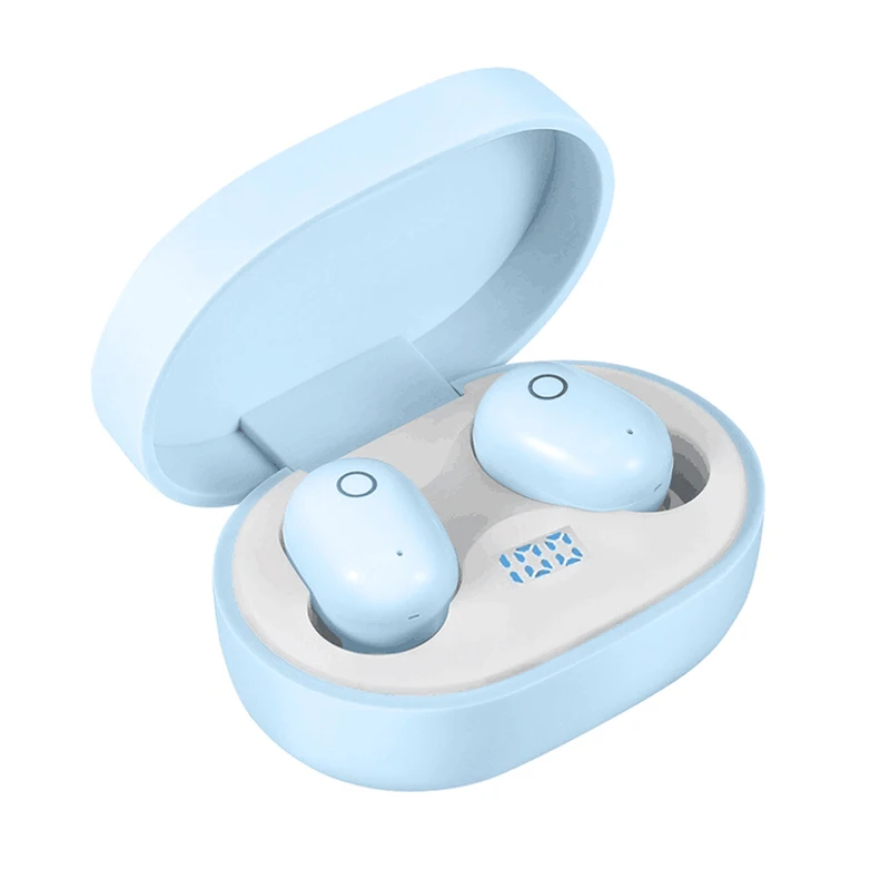 Blue DT-8 TWS Bluetooth наушники 5,0 Беспроводные спортивные наушники с микрофоном Handsfree AI управление для iPhone XR 11 наушники стерео гарнитура - Цвет: Blue