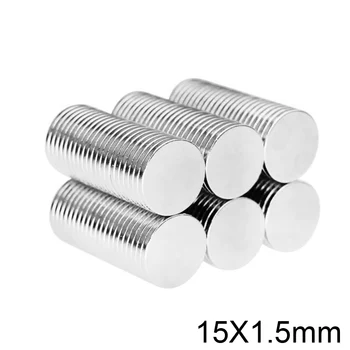 

10/20/50/100/200/500PCS 15x1.5 Small Round Magnet 15mmx1.5mm Neodymium Magnets 15x1.5mm Permanent Strong Powerful Magnet 15*1.5
