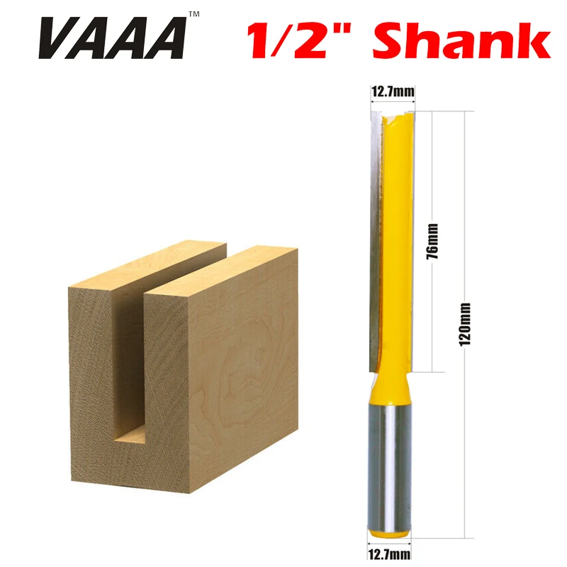 

VAAA !PC 1/2" Shank Long 1/2" Diameter X 3" Height Straight Router Bit Woodworking cutter Tenon Cutter for Woodworking