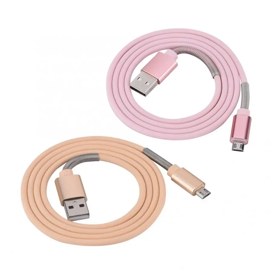 

1M Single-end Spring Charging Cable Micro USB Data Cable for Android Phones