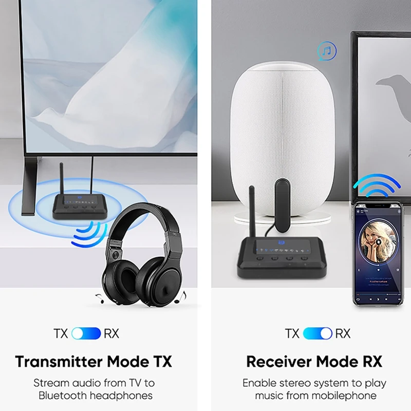 MR265 Bluetooth 5,0 HD аудио передатчик приемник 2-в-1 двойной режим для ТВ/колонки/PC оптический коаксиальный AptX LL/HD