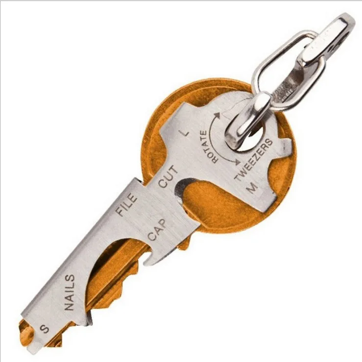 

8-in-1 Multi-tool Keychain Stainless Steel Wrench Outdoor Multi-tool Multi-ring Chain Opener