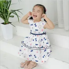 Детские платья для девочек; хлопковое платье принцессы с принтом; модные высококачественные детские вечерние платья; милая детская одежда