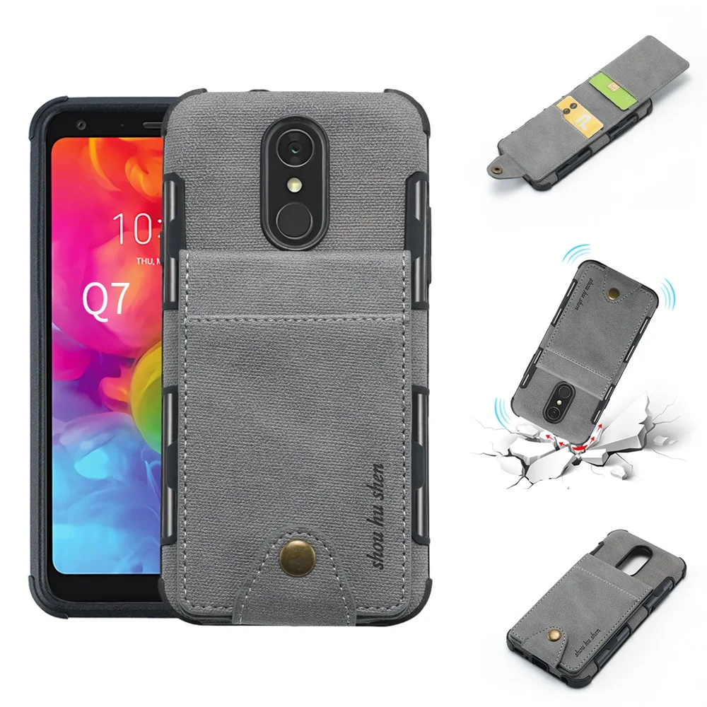 HengLiTai Джинсовый чехол-кошелек с узором для LG Stylo 4/Q7 Мульти Чехол с держаками карт чехол для телефона