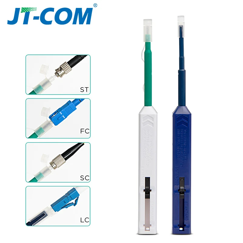 LC/SC/FC/ST One-Click Cleaner Tool 1.25mm 2.5mm Fiber Optic Cleaning Pen 800 Cleans Universal Connector Fiber Optic Cleaner