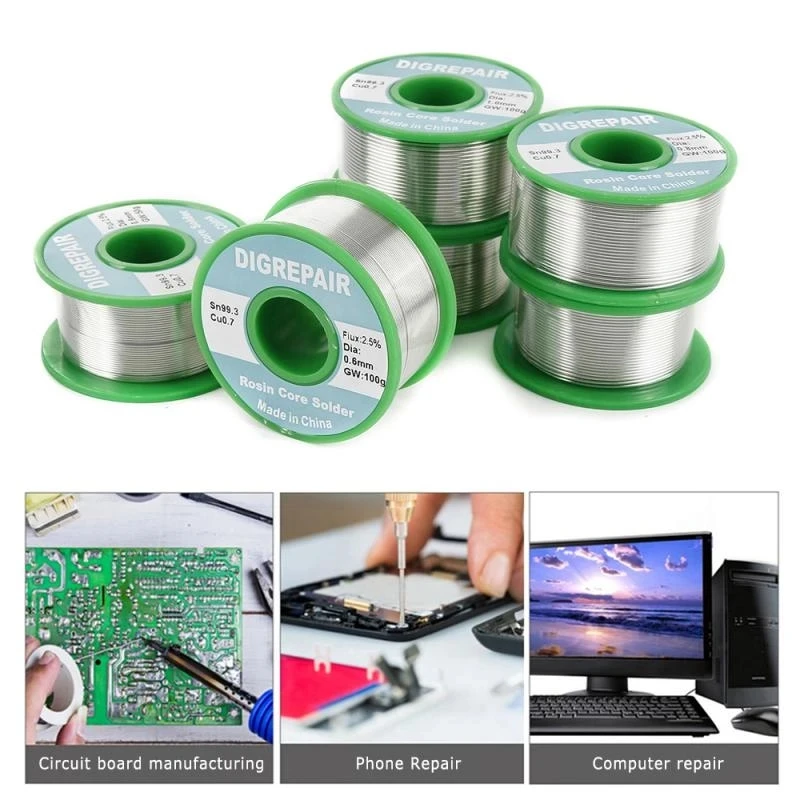 

50g Welding Solder Wire High Purity Low Fusion Spot 0.8/1/1.2mm Rosin Soldering Wire Roll No-clean Tin BGA Welding
