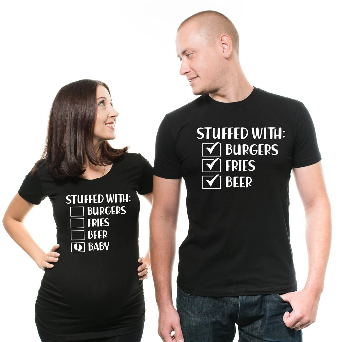 Kehamilan T shirt Pasangan T shirt Lucu 