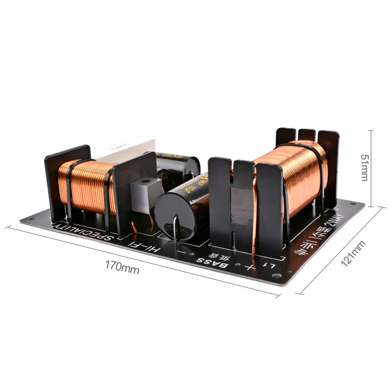 1 шт. 2 Way аудио делитель частоты динамика 800W Регулируемый ВЧ бас устройство разделения звукового спектра Профессиональный фильтр